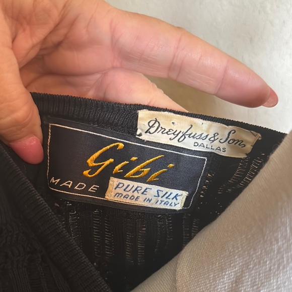 Vintage Black Silk Cardigan Gibi - Picture 2 of 5